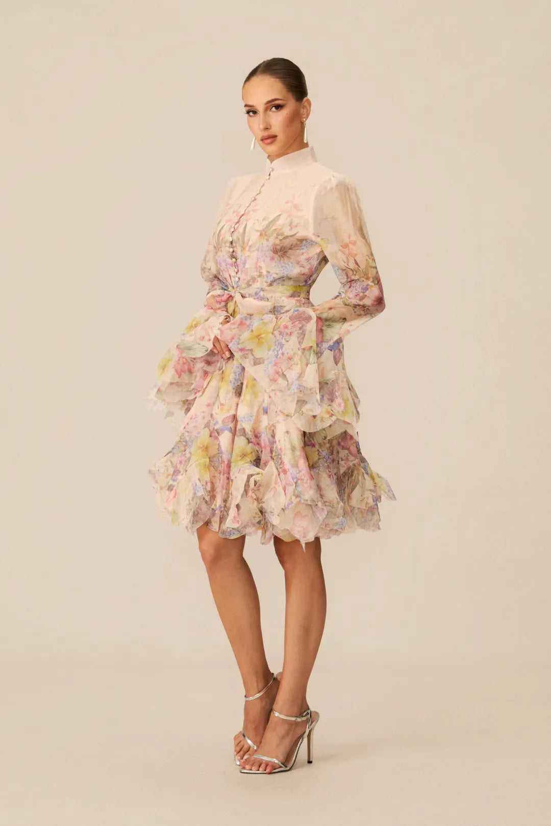 Lana  —  Floral Print Flared Mini Dress