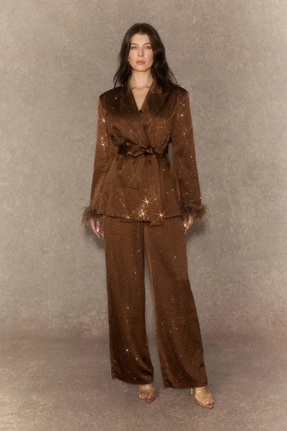 Brûnot — Diamond Blazer & Wide-Leg Trousers Set