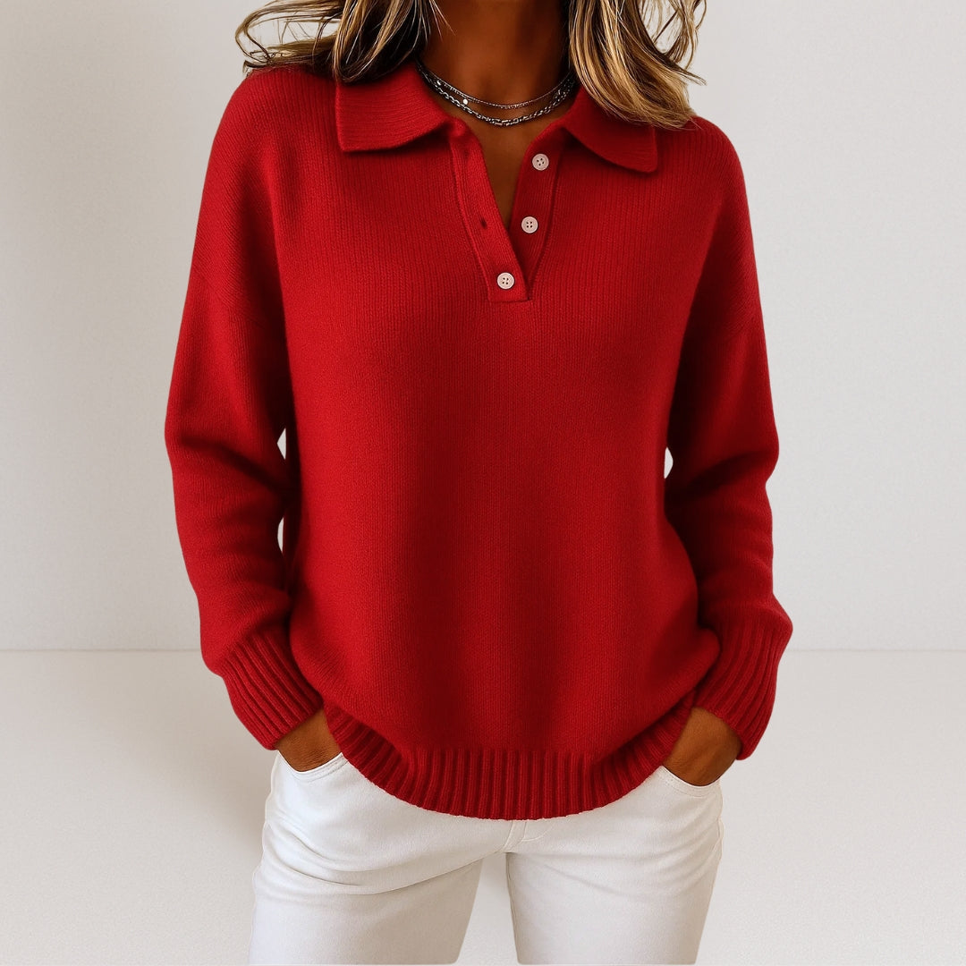 Olivia - Soft Knitted Jumper with Collar
