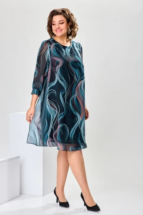 Tessori — Relaxed Cotton Blend Midi Dress