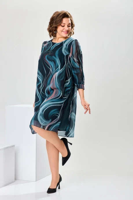 Tessori — Relaxed Cotton Blend Midi Dress