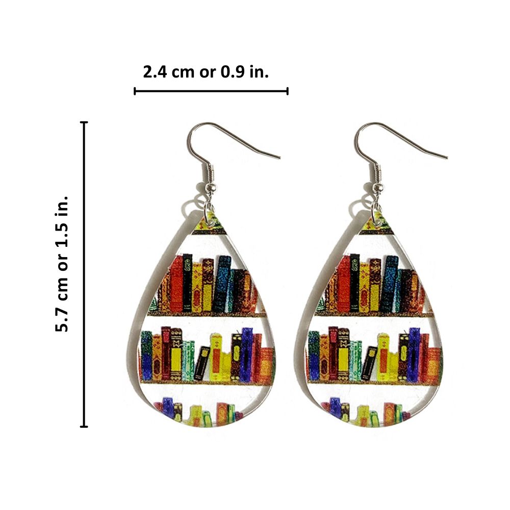Retro Book Design — Expressive Reader Drop Earrings