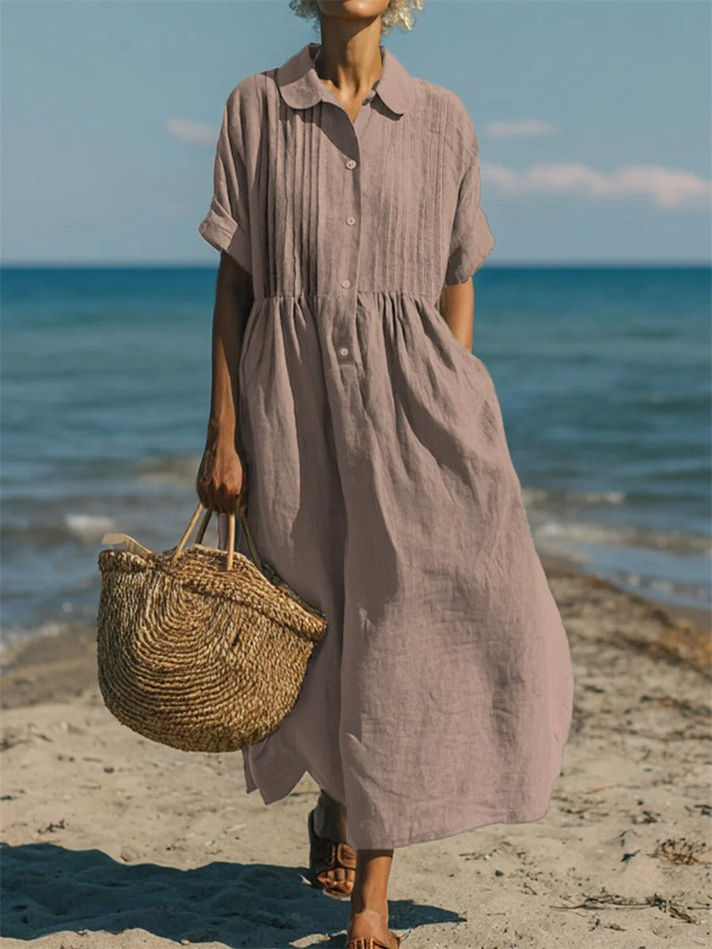Alízé — Linen Button-Front Summer Dress
