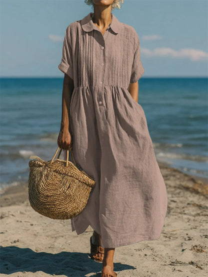 Alízé — Linen Button-Front Summer Dress