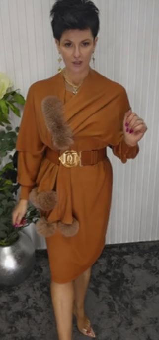 Noréa Plush Accent Long Sleeve Dress