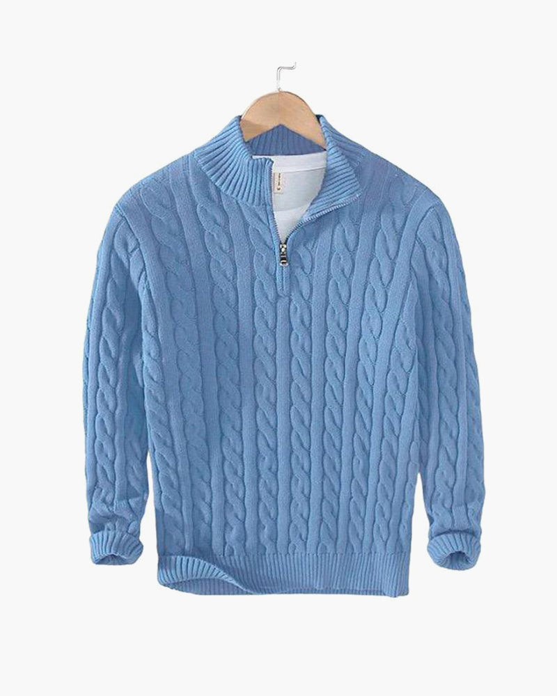 Cable Knit Half-Zip Sweater