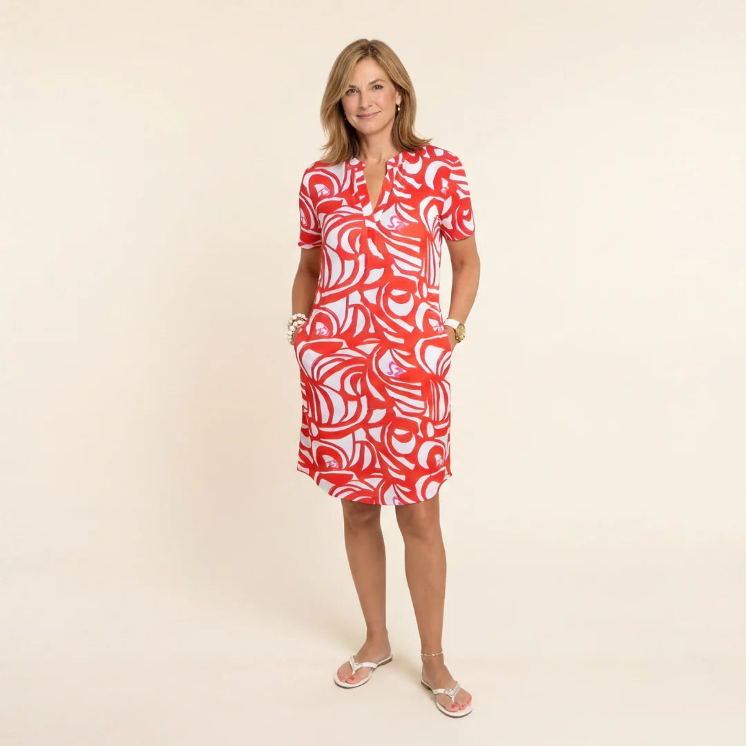 Printed Short-Sleeve Dress