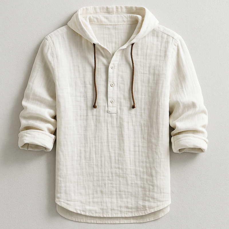 Lorenzo | Refined Linen Hoodie Shirt