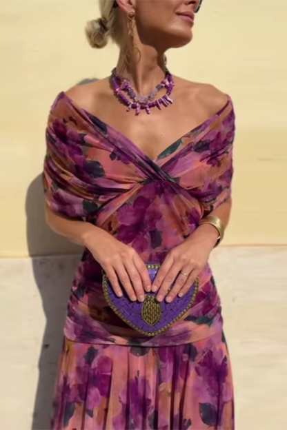 Elin — V-Neck Cinched Waist Maxi Dress