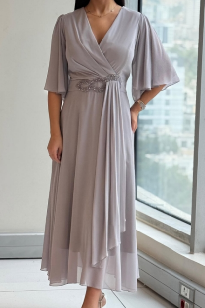 Flowing Midi Dress - Effortless Elegant Grace