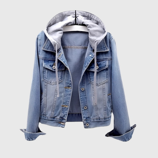 Hooded Denim Jacket - Relaxed Urban Ease
