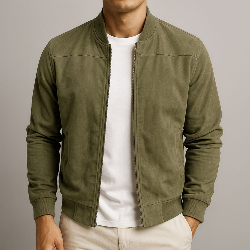 Suede Jacket – Refined Textured Elegance
