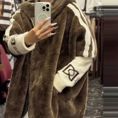 Women's Casual Coat - Ultra-Soft Fleece with Hood and Zipper
