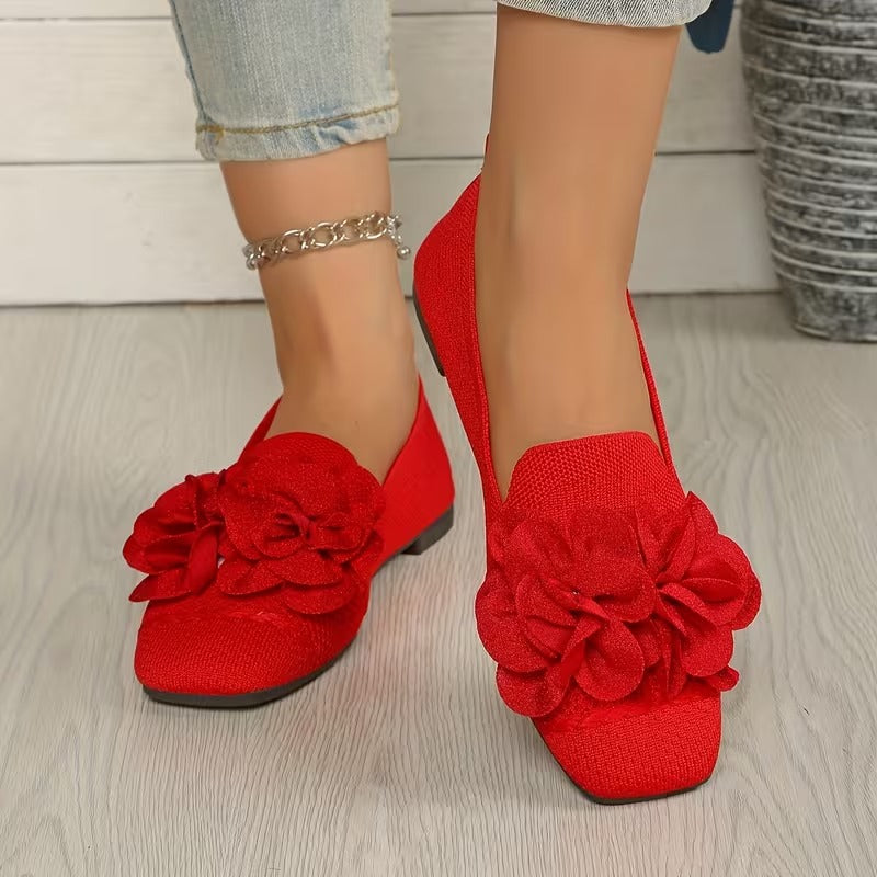 Women's Floral Mary Jane Shoes with Flat Heel