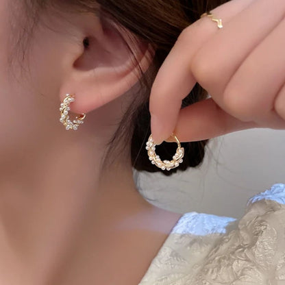Twisted Pearl Earrings — Gold-Set Spiral Design