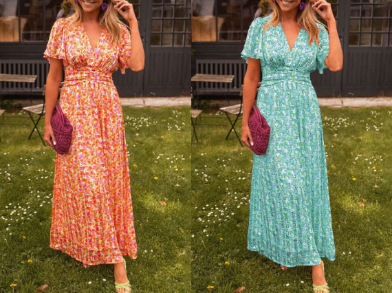 Florèn  —  Vintage Floral A-Line Midi Dress