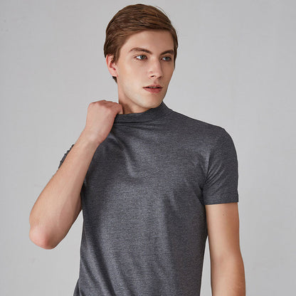 Vorenzo  — Men's Slim Fit Mock Neck T-Shirt