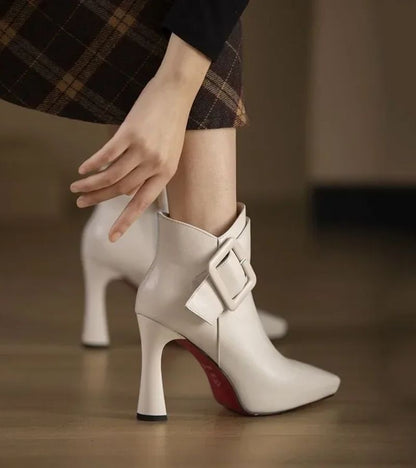 Signature Heeled Ankle Boots with Oversized Buckle
