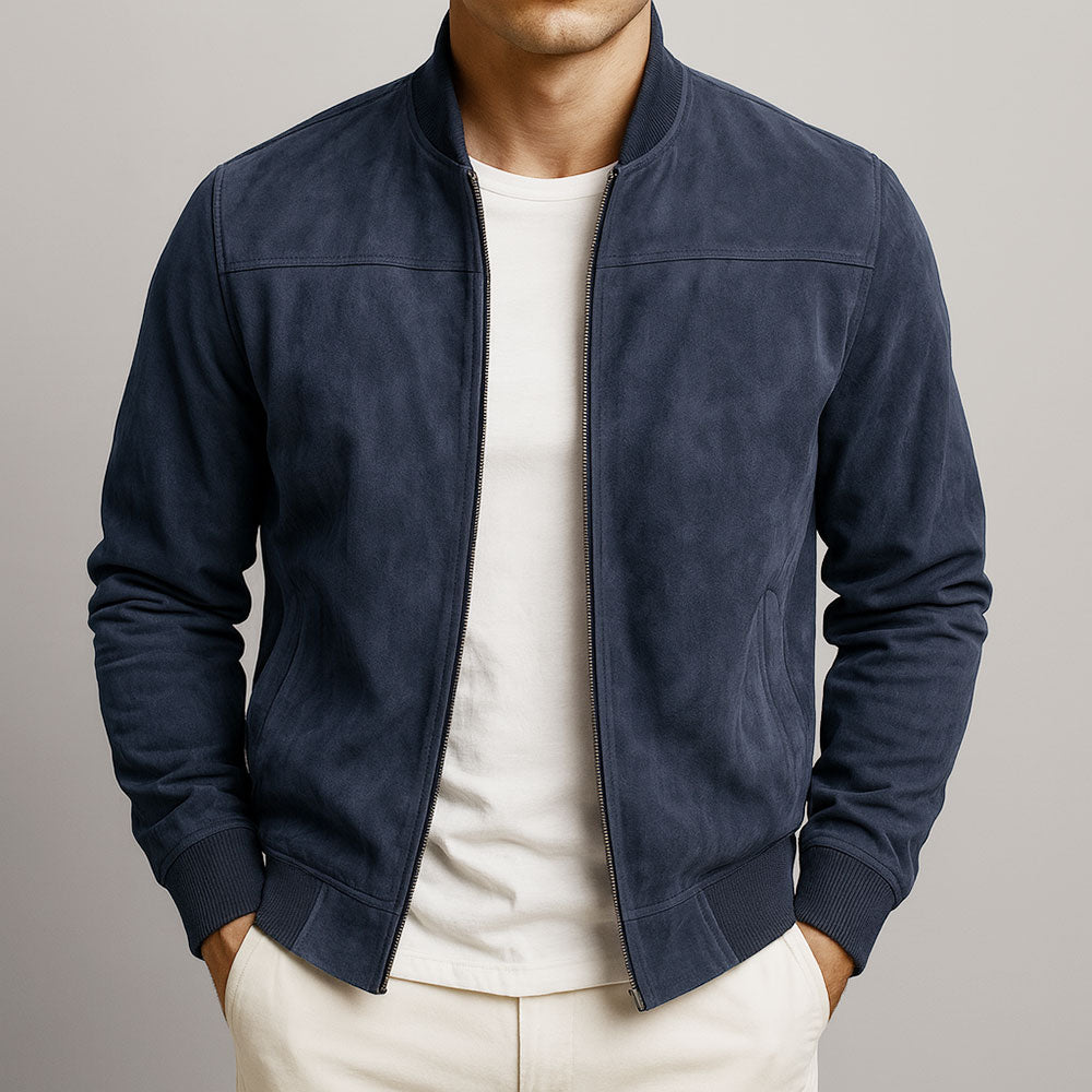 Suede Jacket – Refined Textured Elegance