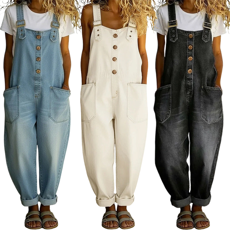 Denvra  —  Denim Overall with Vintage Buckles