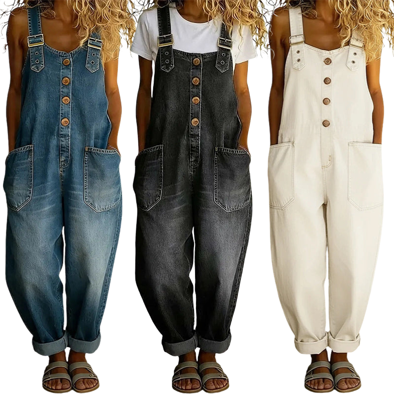 Denvra  —  Denim Overall with Vintage Buckles