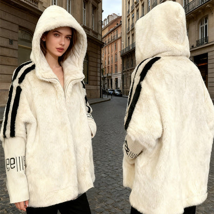 Women's Casual Coat - Ultra-Soft Fleece with Hood and Zipper
