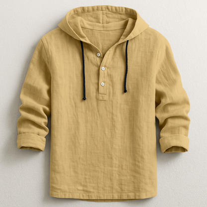 Lorenzo | Refined Linen Hoodie Shirt