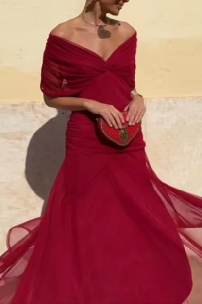 Elin — V-Neck Cinched Waist Maxi Dress