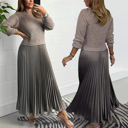 Sévène — Pleated Round-Neck Dress