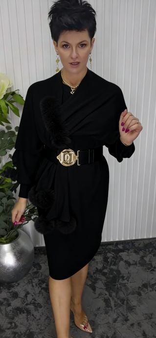 Noréa Plush Accent Long Sleeve Dress
