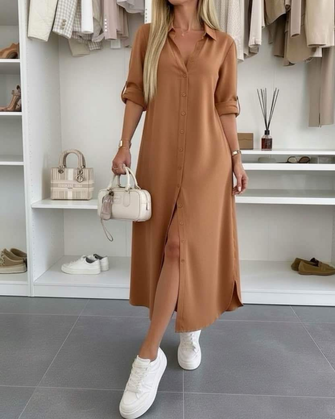 Odalys — Oversized Cotton-Blend Shirt Dress
