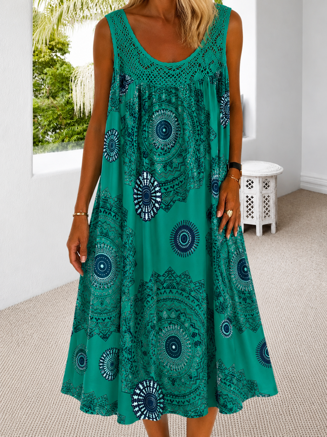 Isolde — Printed Sleeveless Summer Dress