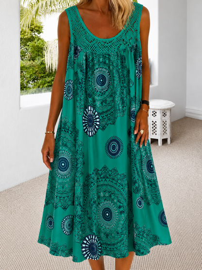 Isolde — Printed Sleeveless Summer Dress