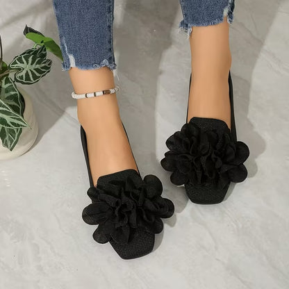 Women's Floral Mary Jane Shoes with Flat Heel