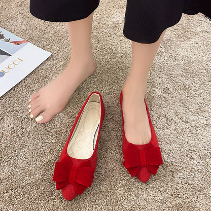 Bow Elegant Chunky Heel Square-Toe High Heels - Elegant Women Shoes