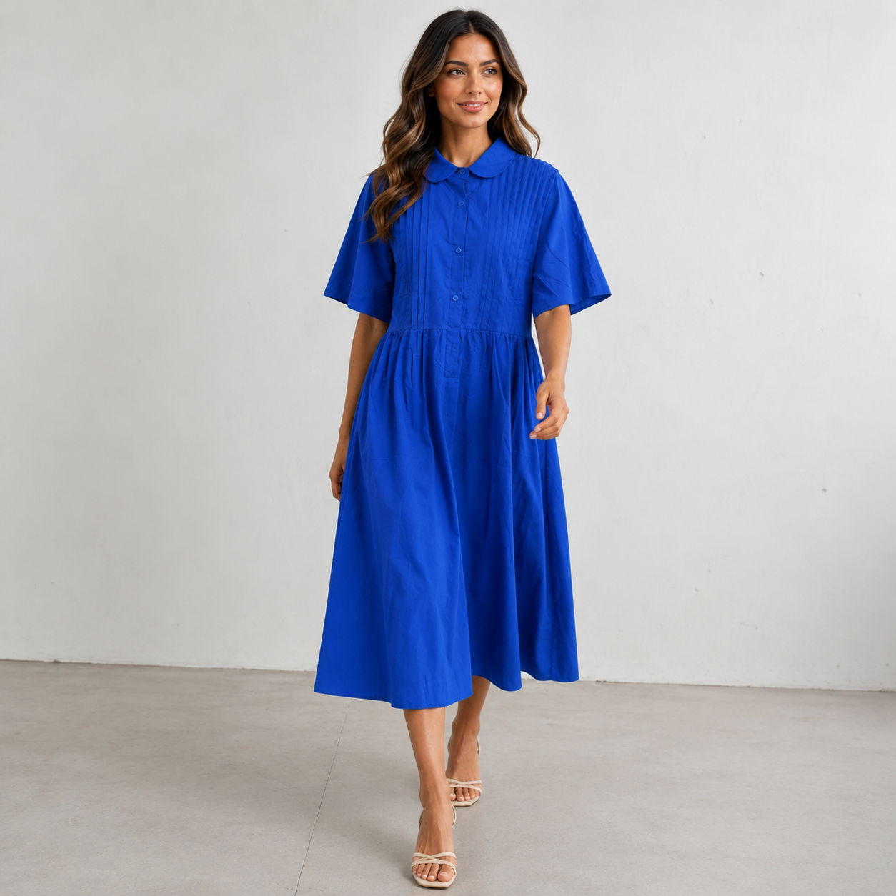 Lysandra — Fluid Cotton Shirt Dress