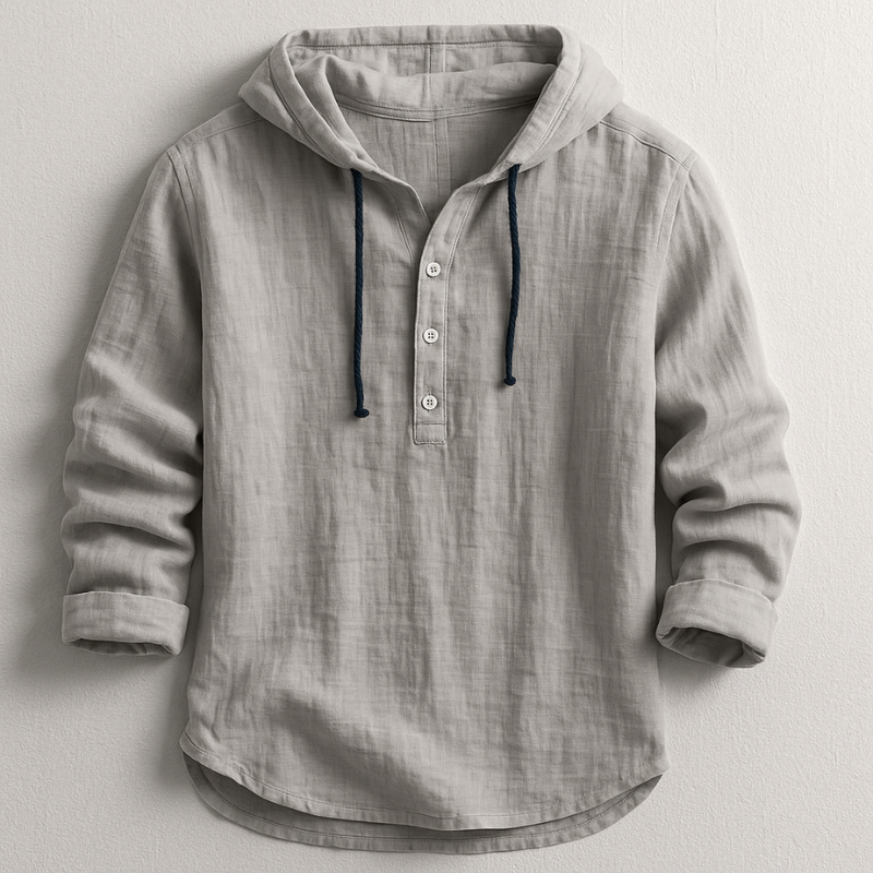 Lorenzo | Refined Linen Hoodie Shirt