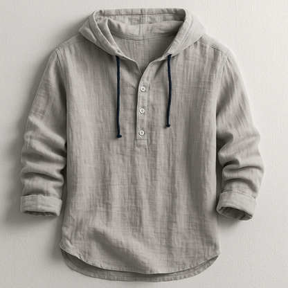 Lorenzo | Refined Linen Hoodie Shirt