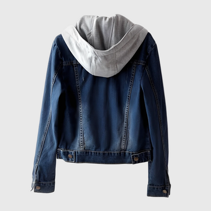 Hooded Denim Jacket - Relaxed Urban Ease