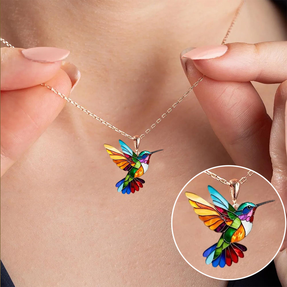 Beautiful Necklace with Hummingbird Design