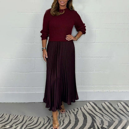 Sévène — Pleated Round-Neck Dress