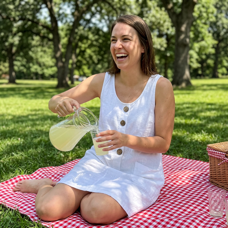 Marnelle — Sleeveless Cotton-Linen Dress