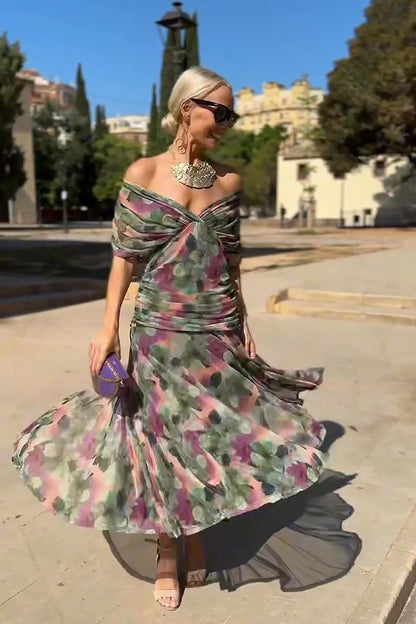 Elin — V-Neck Cinched Waist Maxi Dress