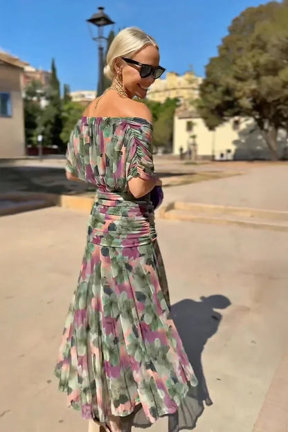 Elin — V-Neck Cinched Waist Maxi Dress