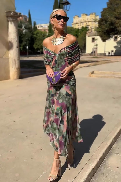 Elin — V-Neck Cinched Waist Maxi Dress