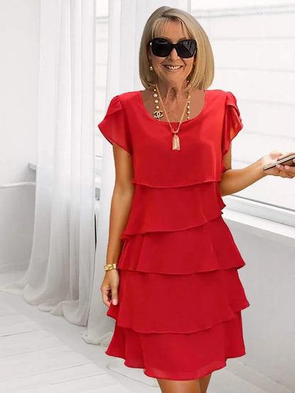 Loose Layer - Elegant Chiffon Dress