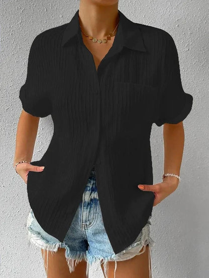 Céline — Shirt-Collar Buttoned Loose-Fit Blouse