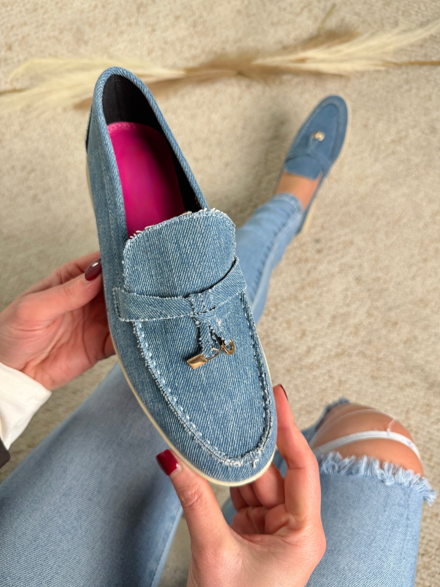Lott — Denim Platform Loafers