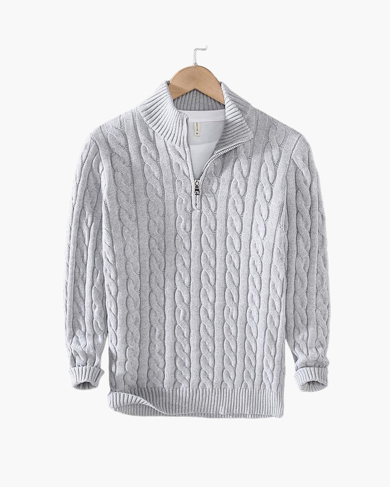 Cable Knit Half-Zip Sweater