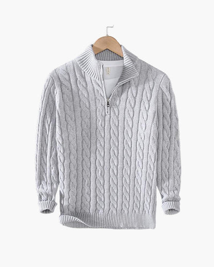 Cable Knit Half-Zip Sweater